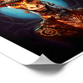 Printable Steampunk Funky Giraffe Imitate Ink 035 Poster (Ecke)