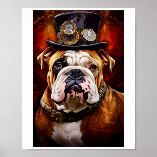 Printable Steampunk Regal British Bulldog 11 Poster (Vorne)