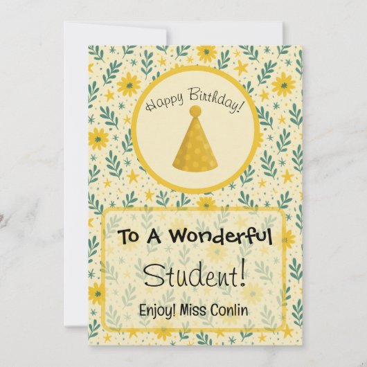 Printable Student Birthday Card für Lehrer Einladung (Vorderseite)