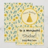 Printable Student Birthday Card für Lehrer Einladung (Vorne/Hinten)