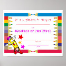 Printable Student of the Week Certificate for Kids