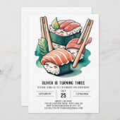 Printable Sushi Night Birthday Einladung (Vorne/Hinten)