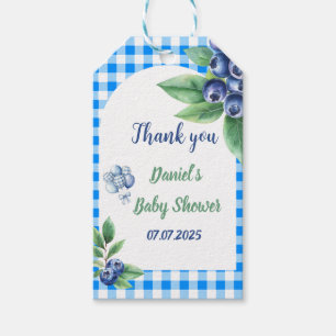 Printable Sweet Beery Classic Gingham Baby Dusche Geschenkanhänger