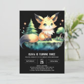 Printable Sweet Fox Birthday Einladung (Stehend Vorderseite)