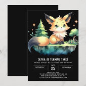 Printable Sweet Fox Birthday Einladung (Vorne/Hinten)