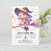 Printable Sweet Wizard Birthday Einladung (Stehend Vorderseite)