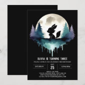 Printable Sweet Wolf Birthday Einladung (Vorne/Hinten)