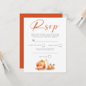 Printable Terracotta Orange Pumpkin Candle QR Code Karte (Vorderseite/Rückseite Beispiel)