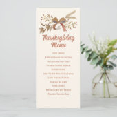 Printable Thanksgiving Menu Einladung (Stehend Vorderseite)