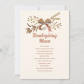 Printable Thanksgiving Menu Einladung (Vorderseite)