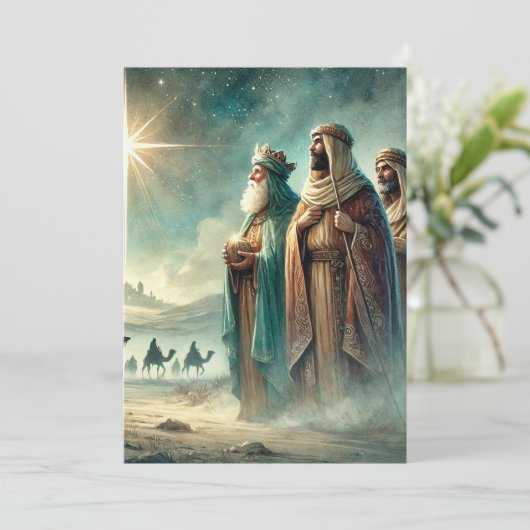 Printable Three Wise Men Nativbook Einladung (Stehend Vorderseite)