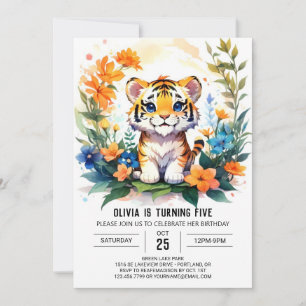 Printable Tiger Boy Birthday Einladung
