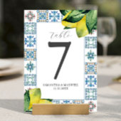 Printable Tischnummer Amalfi Tile & Lemons