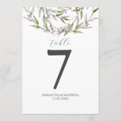 Printable Tischnummer Weihnachten Botanicals (Rückseite)