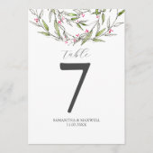 Printable Tischnummer Weihnachten Botanicals (Vorderseite)