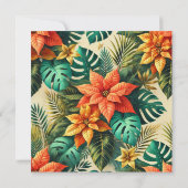 Printable Tropical Christmas Poinsettia Scrapbook Einladung (Rückseite)