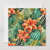 Printable Tropical Christmas Poinsettia Scrapbook Einladung (Vorderseite)
