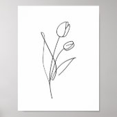 Printable Tulip Line Zeichnend minimale, kunstblum Poster (Vorne)