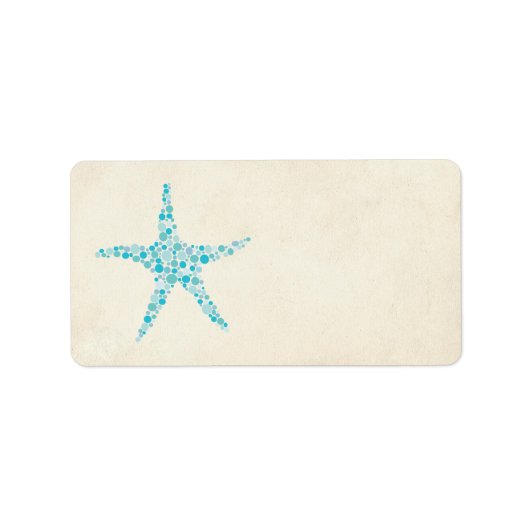 Printable Türkise Aqua Starfish Adressetiketten (Vorne)