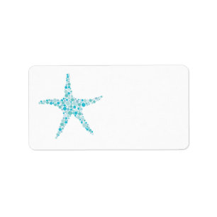 Printable Türkise Aqua Starfish Adressetiketten