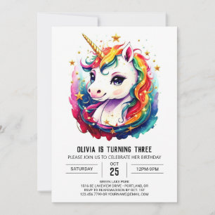Printable Unicorn Birthday Delight Einladung