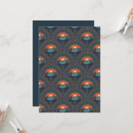 Printable Vintag Wilderness Sunset Mandala Scales Einladung