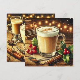 Printable Vintage Christmas Drink Eggnog Latte Einladung