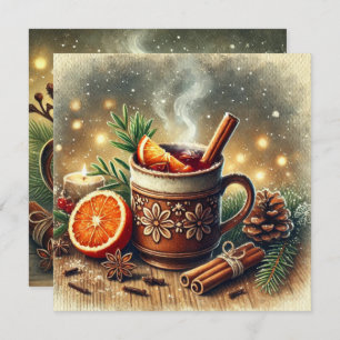 Printable Vintage Christmas Mulled Apple Cider Einladung