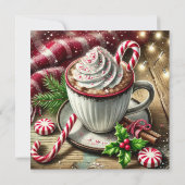 Printable Vintage Christmas Peppermint Mocha Einladung (Rückseite)