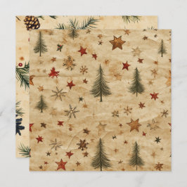 Printable Vintage Christmas Pine on Parchment Einladung