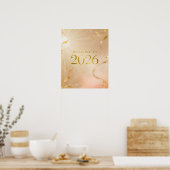 Printable “Welcome to 2026” Poster – Golden Dawn N (Küche)