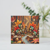 Printable Whimsical Autumn Fairy Village Scrapbook Einladung (Stehend Vorderseite)