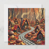 Printable Whimsical Autumn Fairy Village Scrapbook Einladung (Rückseite)