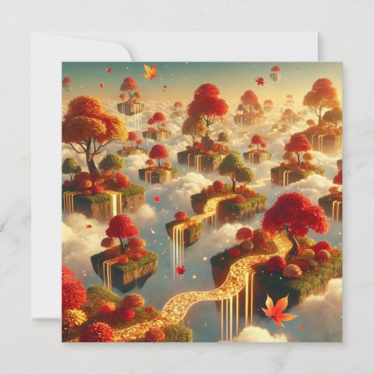 Printable Whimsical Autumn Floating Isle Scrapbook Einladung (Vorderseite)