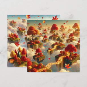 Printable Whimsical Autumn Floating Isle Scrapbook Einladung
