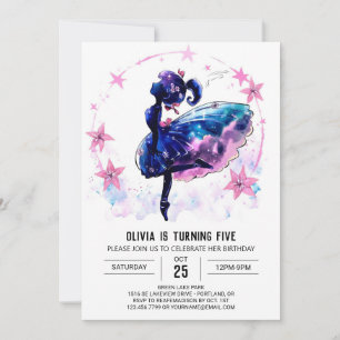 Printable Whimsical Ballerina Birthday Einladung