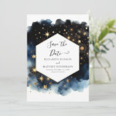 Printable Whimsical Celestial Wedding Save The Date (Stehend Vorderseite)
