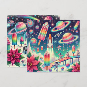 Printable Whimsical Cosmic Poinsettia Scrapbook Einladung