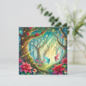 Printable Whimsical Forest & Poinsettia Scrapbook Einladung (Stehend Vorderseite)