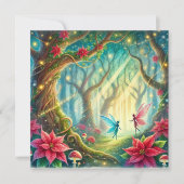 Printable Whimsical Forest & Poinsettia Scrapbook Einladung (Vorderseite)