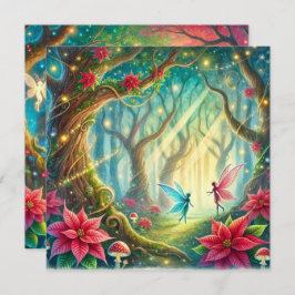 Printable Whimsical Forest & Poinsettia Scrapbook Einladung