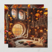 Printable Whimsical Herbst Hollow Tree Scrapbook Einladung (Vorne/Hinten)