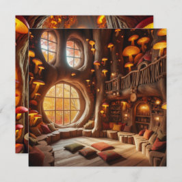 Printable Whimsical Herbst Hollow Tree Scrapbook Einladung