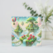 Printable Whimsical Islands & Poinsettia Scrapbook Einladung (Stehend Vorderseite)