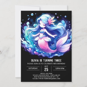 Printable Whimsical Mermaid Birthday Einladung