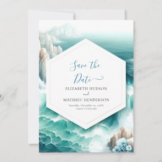 Printable Whimsical Nautical Wedding Save The Date (Vorderseite)