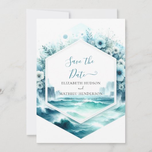 Printable Whimsical Nautical Wedding Save The Date (Vorderseite)