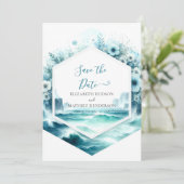 Printable Whimsical Nautical Wedding Save The Date (Stehend Vorderseite)