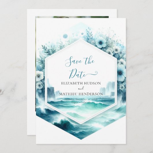 Printable Whimsical Nautical Wedding Save The Date (Vorne/Hinten)