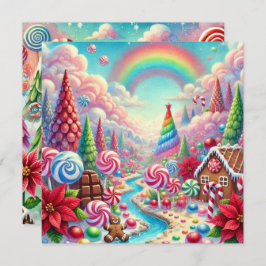 Printable Whimsical Poinsettia Candyland Scrapbook Einladung